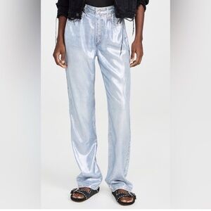 Rag & Bone Alex Liquid High Rise Straight Leg Tromp L'Oeil Shimmer Jeans